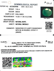 7.65/CT Natural Panna Stone with Govt. Lab Certificate-4551